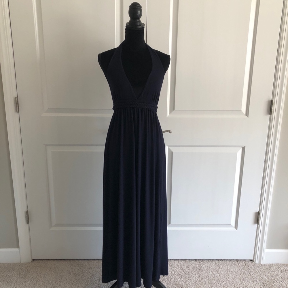 J. Crew navy halter maxi dress (8)